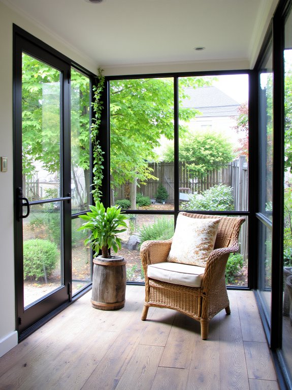 sleek glass walls enhance views