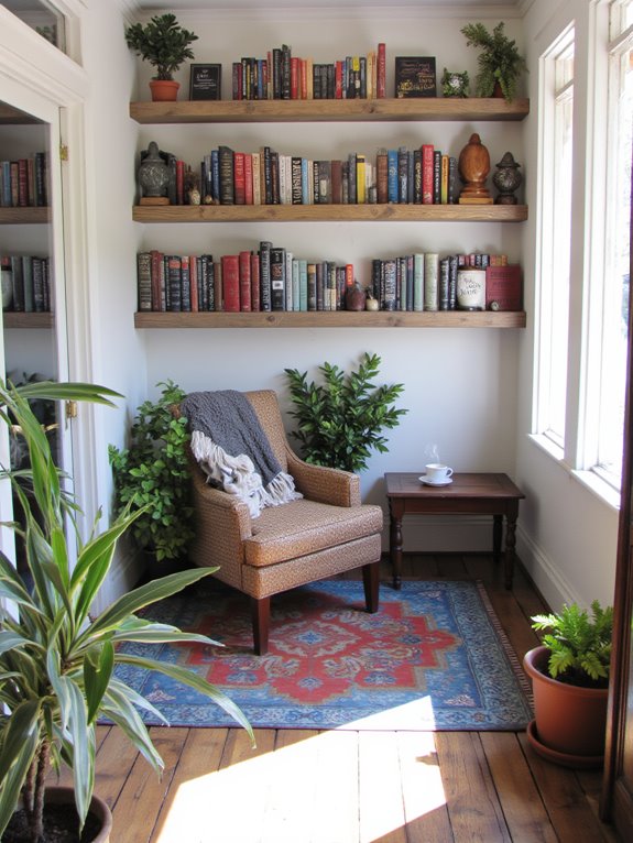 stylish bookshelves enhance decor