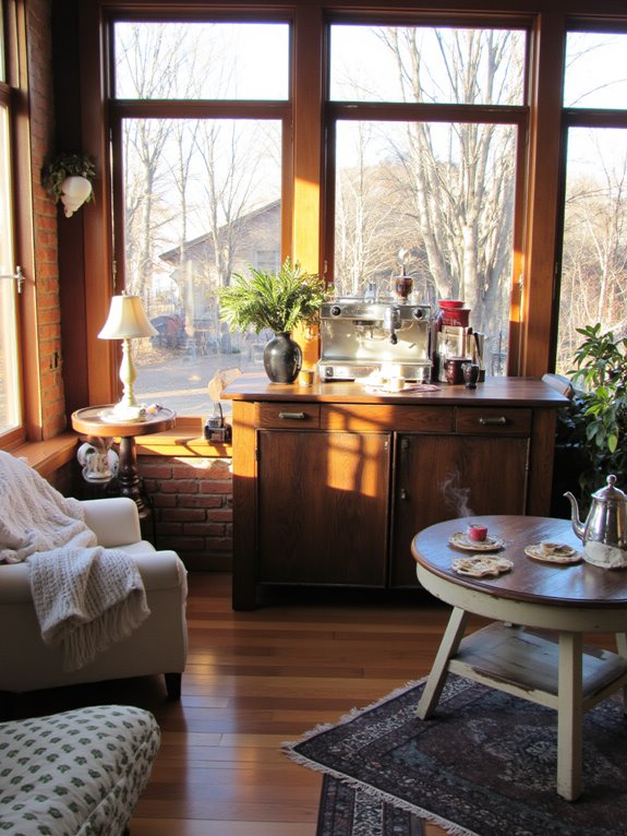 stylish coffee bar setup