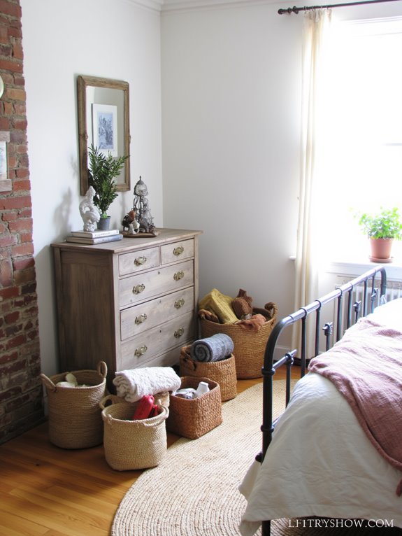 stylish woven basket organization