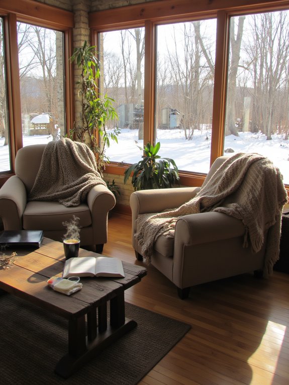 sunlit cozy relaxation space