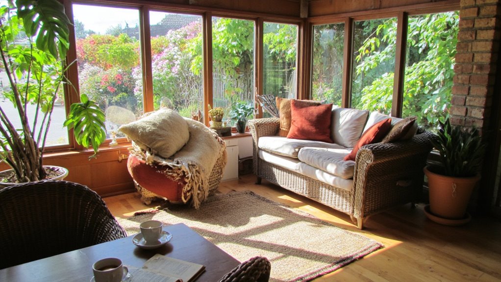 sunroom decor for warmth