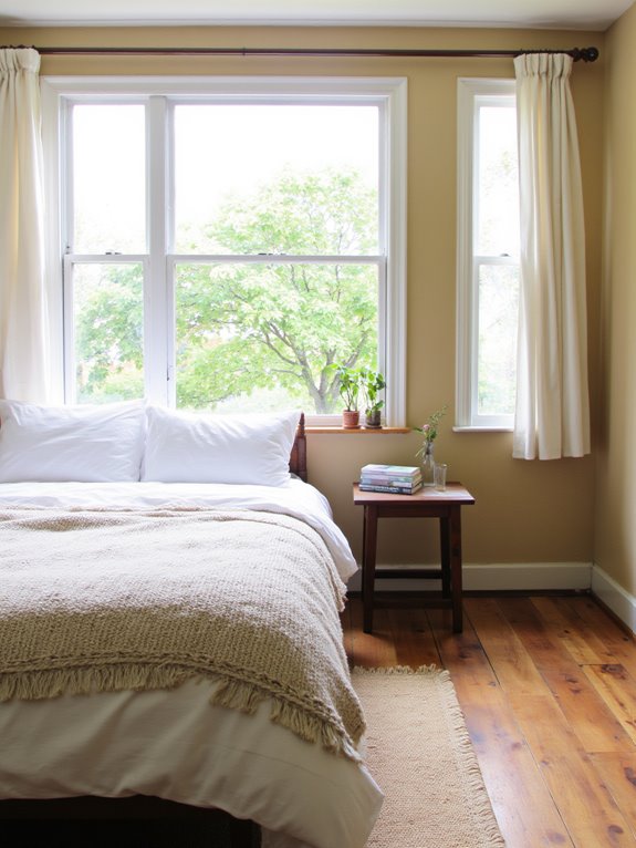 uncluttered windows for warmth