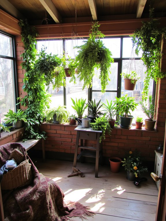 vertical hanging plant decor