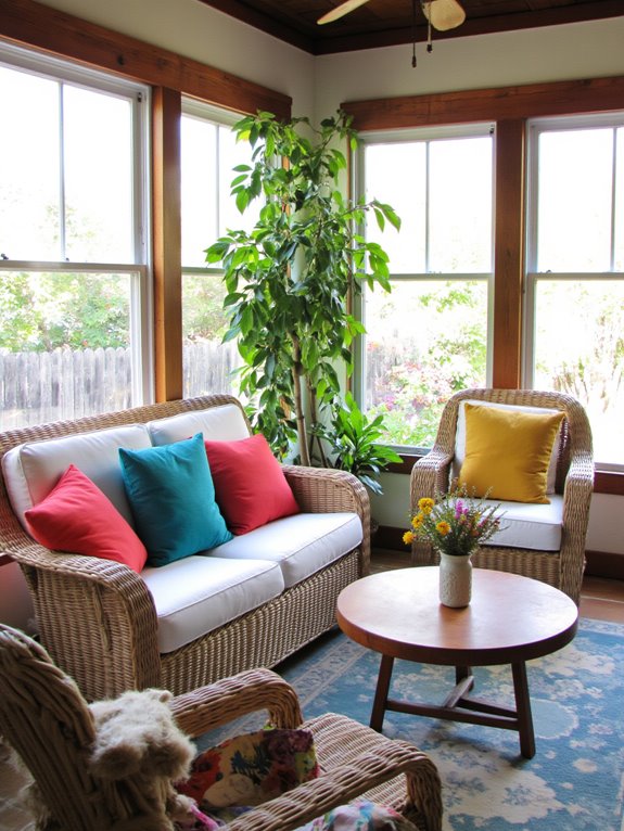 vibrant sunroom colorful accents