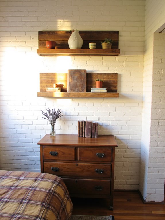 vibrant wall shelf organization