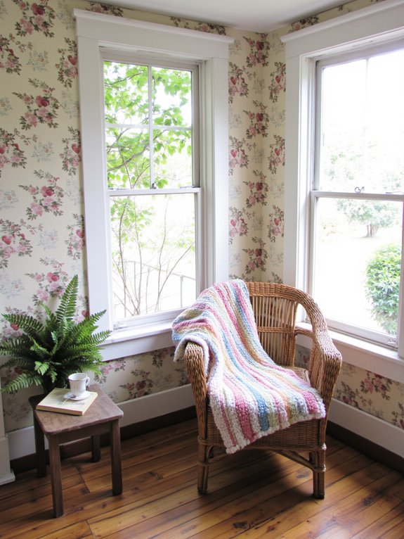 vintage wallpaper adds charm