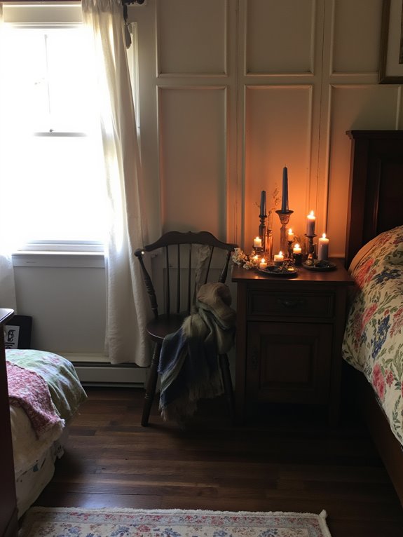 warm candlelit bedroom ambiance