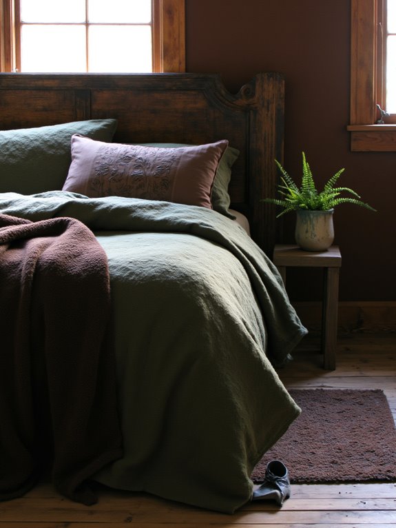 warm earthy bedroom ambiance