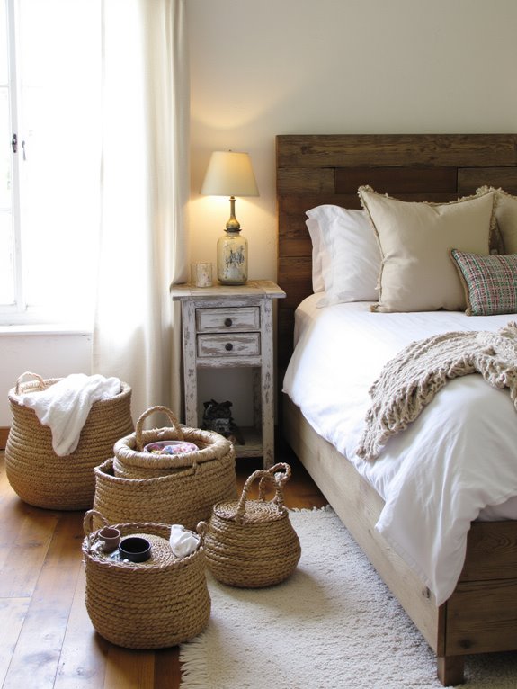 woven baskets enhance organization