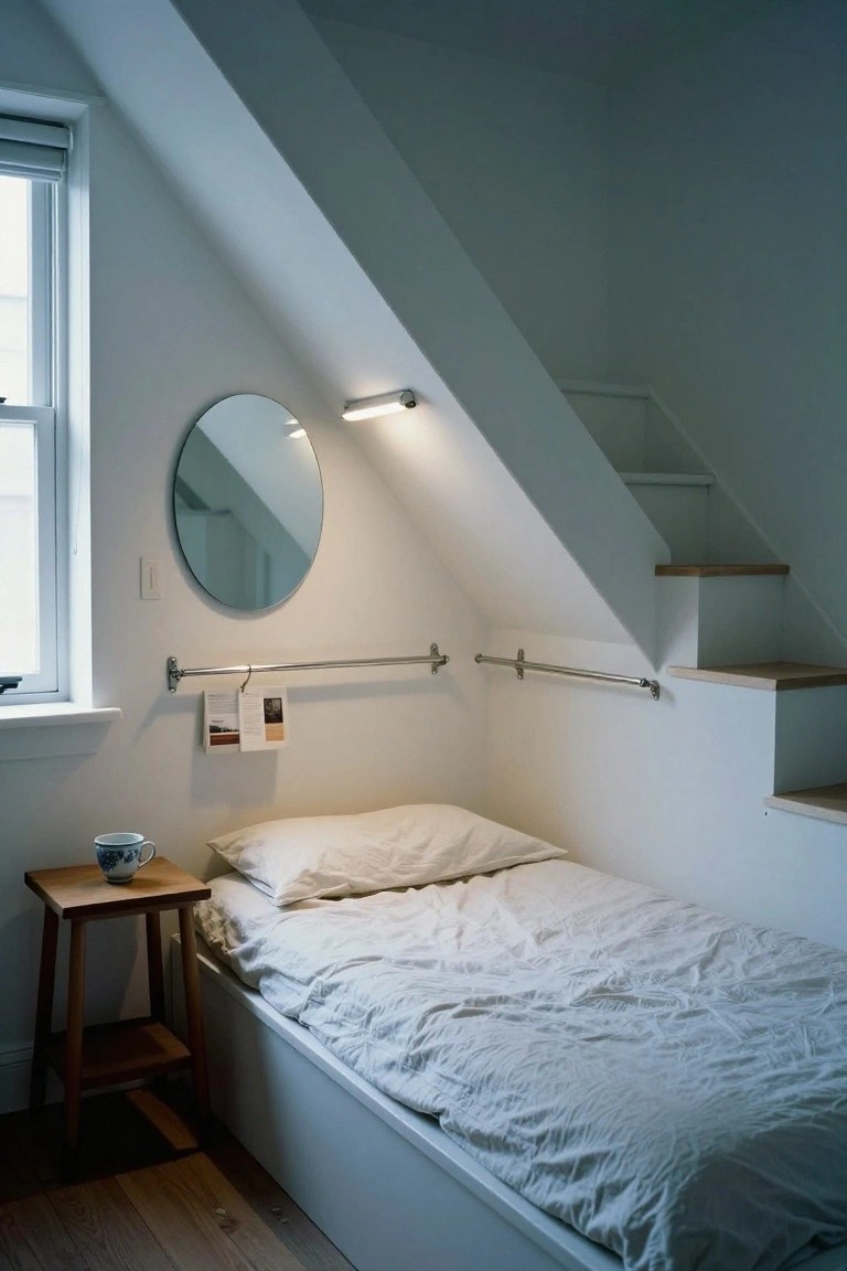 Attic Reading Nook with Low Platform Bed