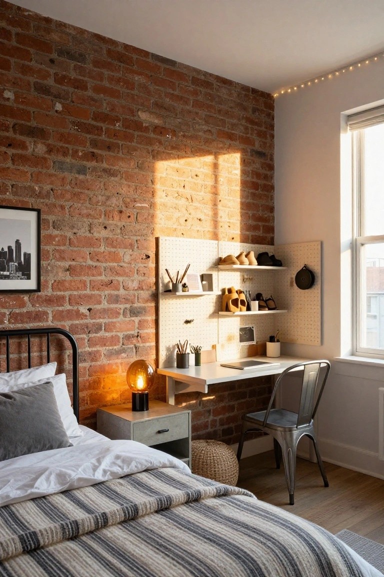 Pegboard Walls for Bedroom Storage