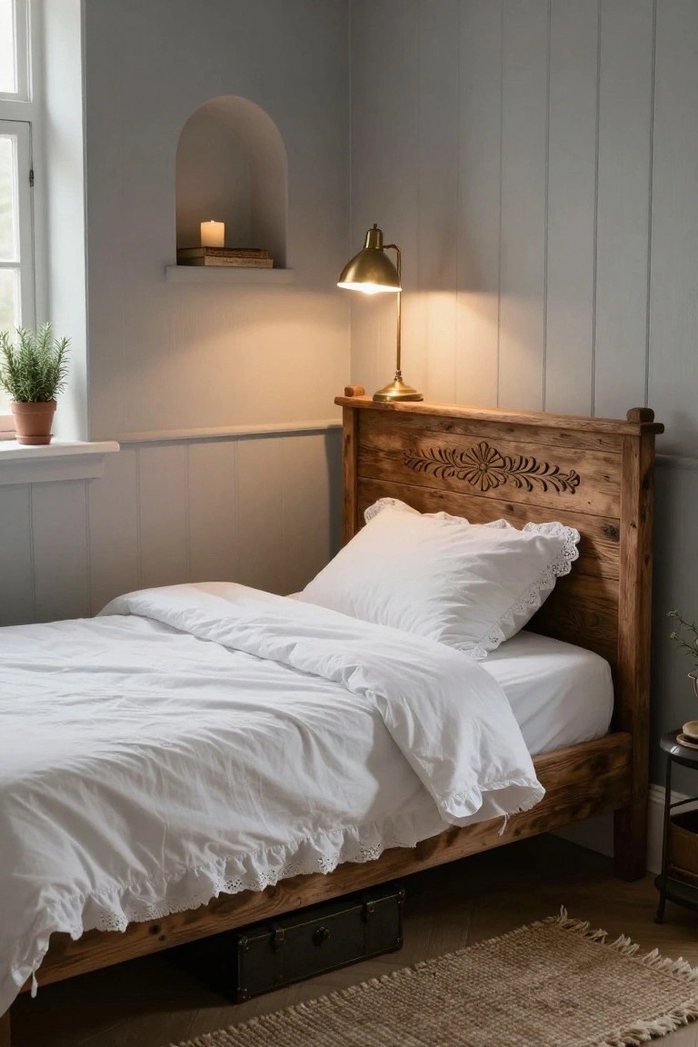 Rustic Carved Headboard