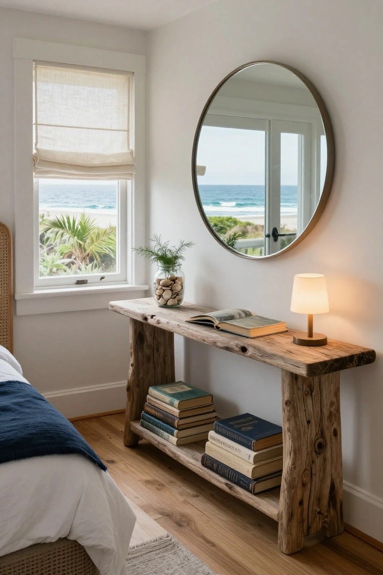 Rustic Wood Console as Nightstand