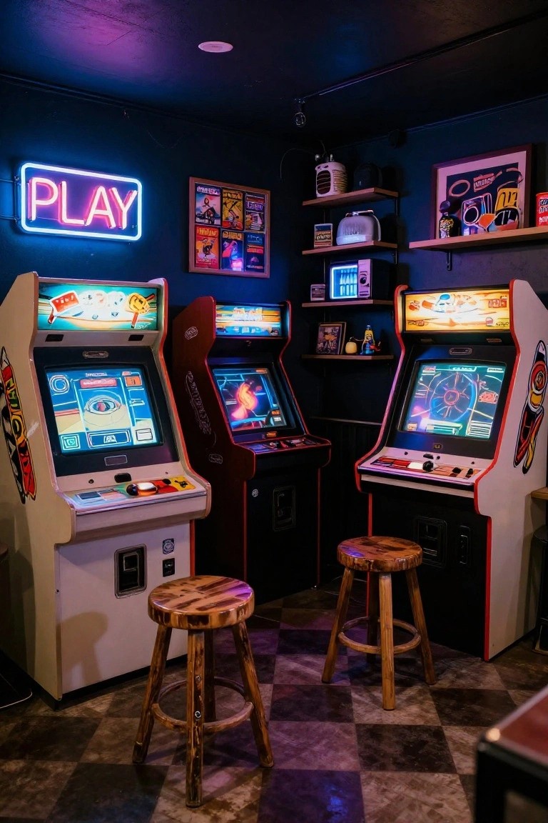Corner Arcade Gaming Nook