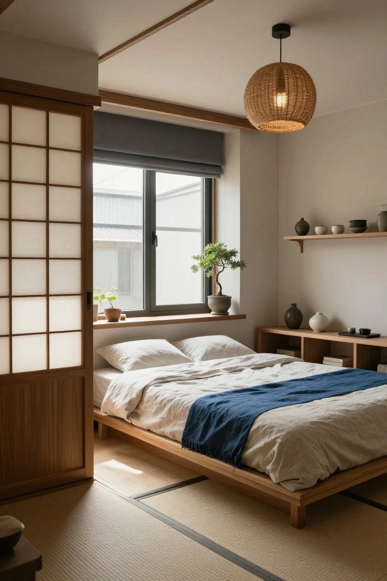 Low Platform Bed Grounds the Room
