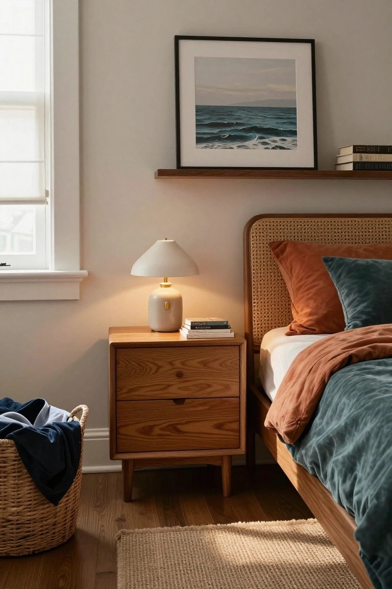 Wooden Nightstands Fit Small Bedrooms