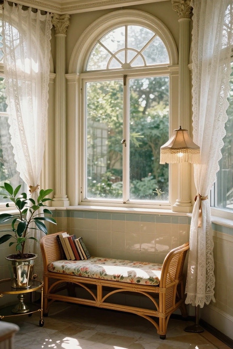 Wicker Daybed in the Sunroom Corner