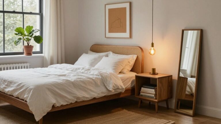 Bedroom lamps and soft lighting at the bed