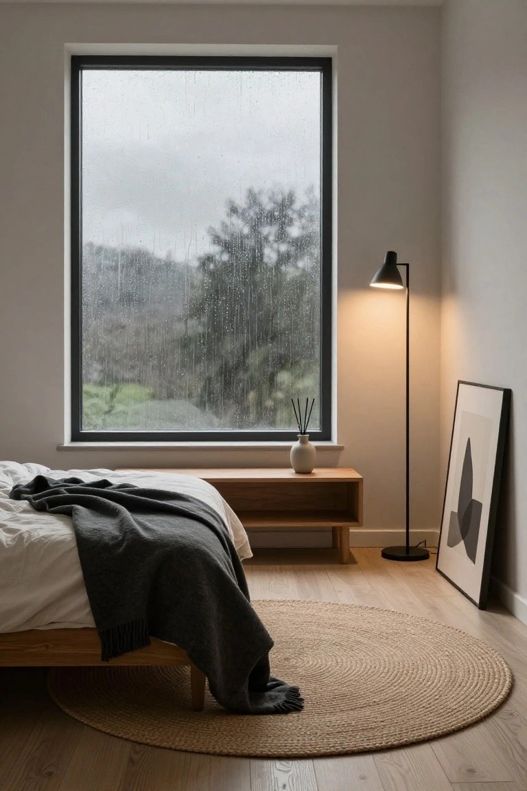 Bedroom Window Overlooking Rain