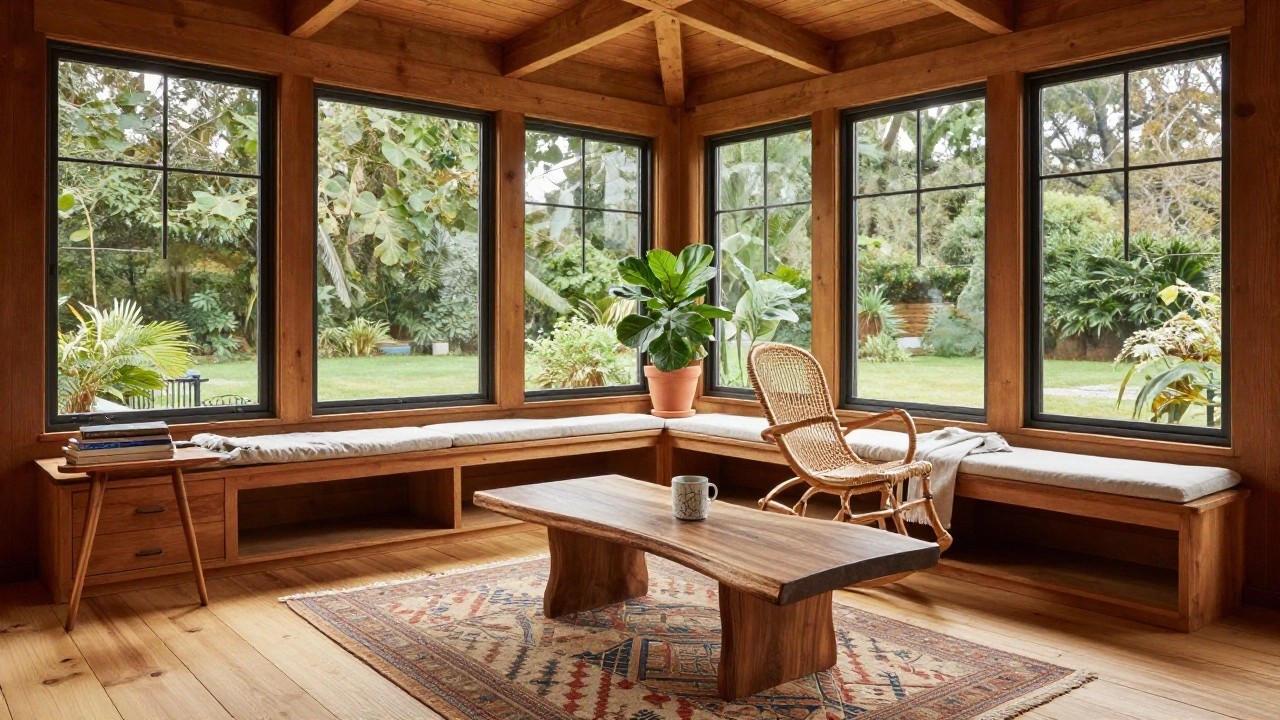 21 Gorgeous Wooden Sunroom Designs With Natural Texture