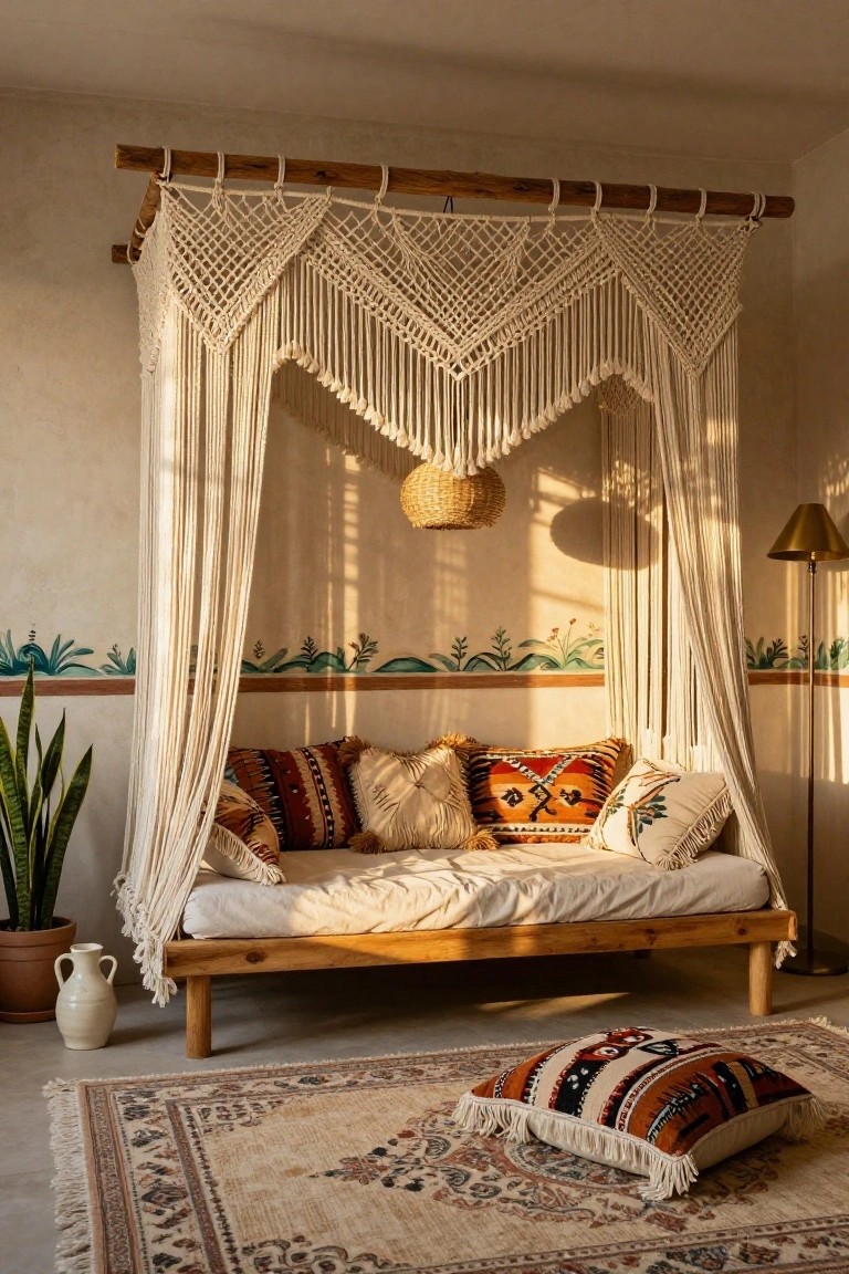 Boho Canopy Bed Nook