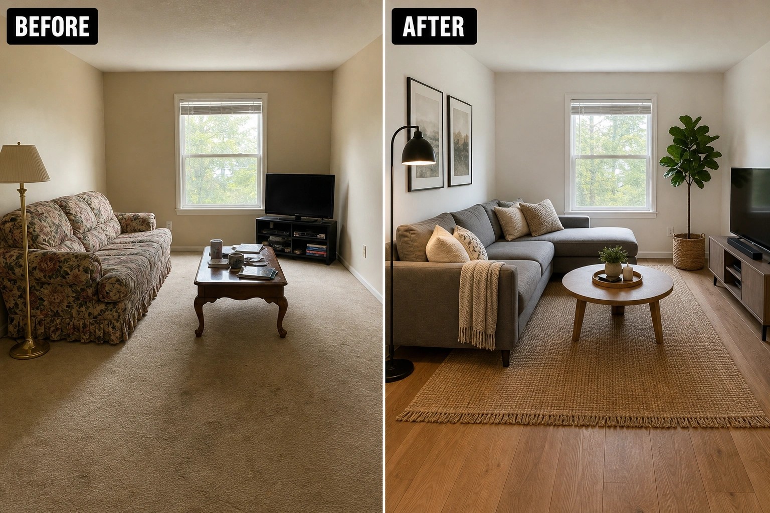25 Beautiful Before and After Home Ideas for Dated Rooms That Need A ...