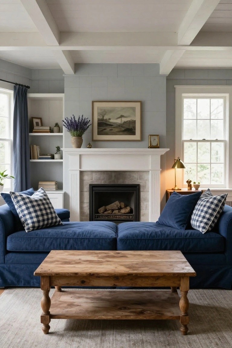 Navy Blue Velvet Sofa