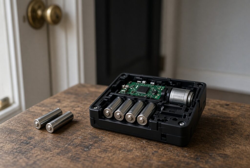 Smart lock opened for battery replacement